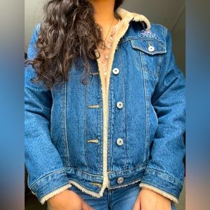 Walt Disney Character Eeyore “True Blue” Sherpa lined denim jacket